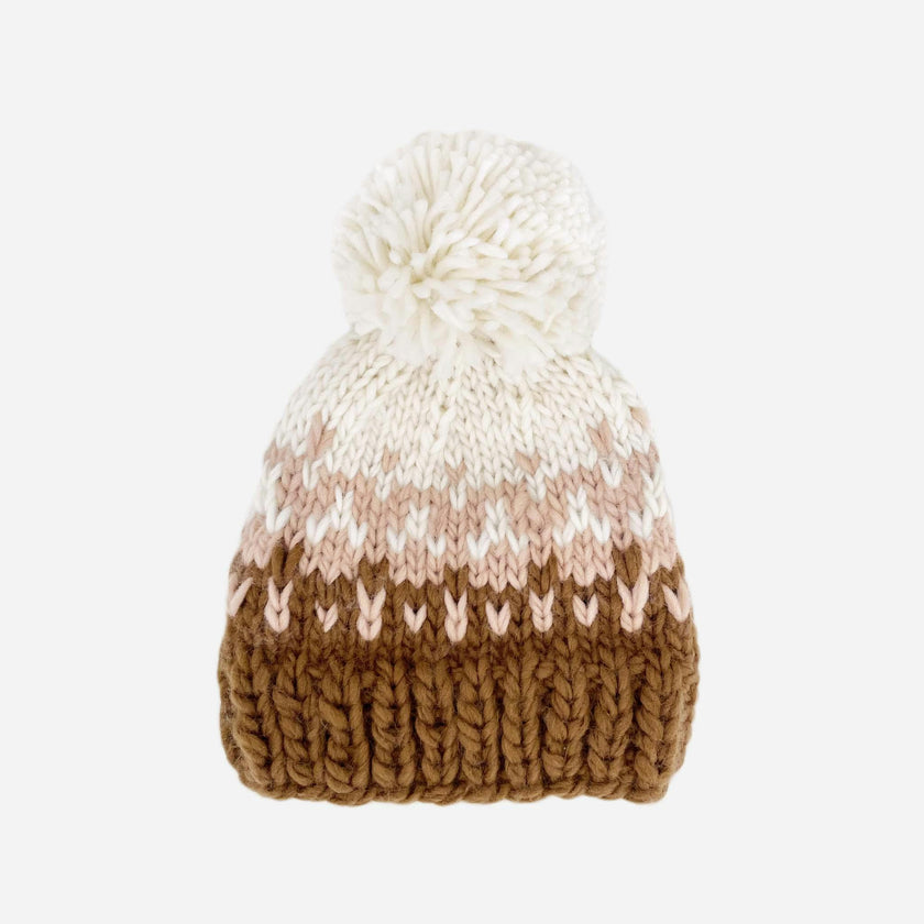 Nell Stripe Hat - Walnut/Blush