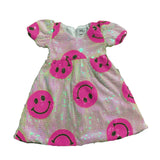 Pinkie Happy Emoji Short Puff Sleeve Dress