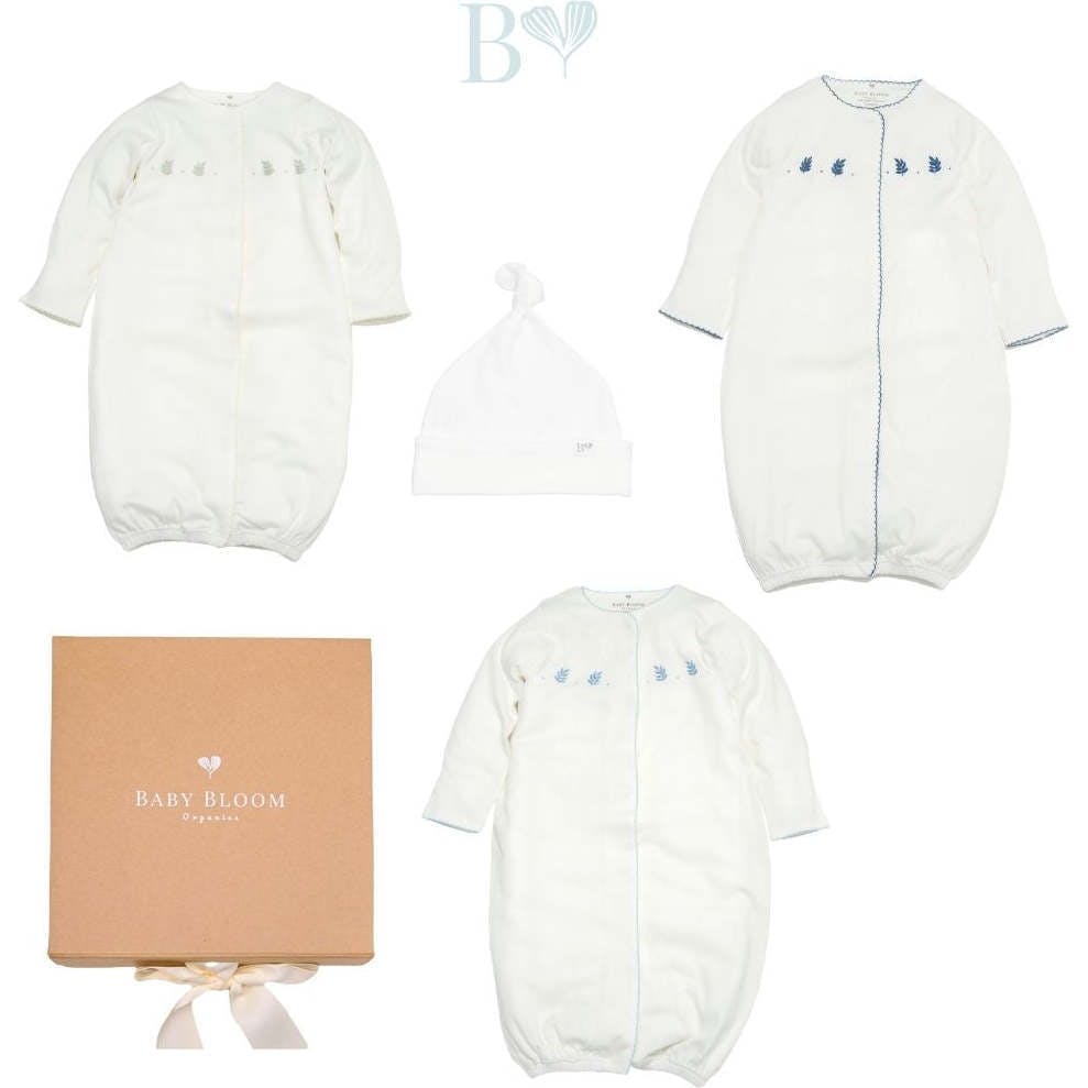 Organic Preemie Sleep Gown Gift Set Leaves