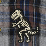 Hooded Plaid Shacket | Dino Bones