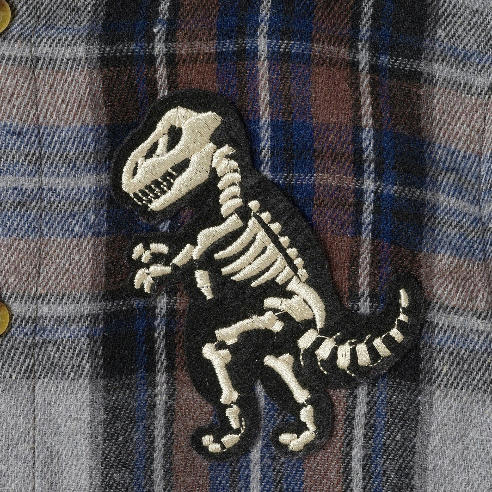 Hooded Plaid Shacket | Dino Bones