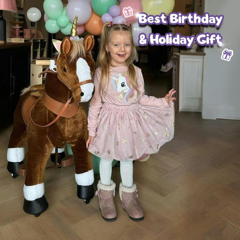 Model U® Horse Ride-On Toy Age 4–7 – Brown