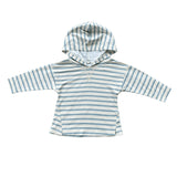 Boys Jersey Hoodie in Ski Blue Stripe