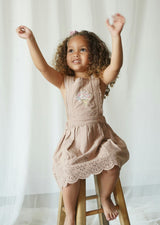 Elea | Corduroy Cotton Anglaise Dress | Wistful Mauve