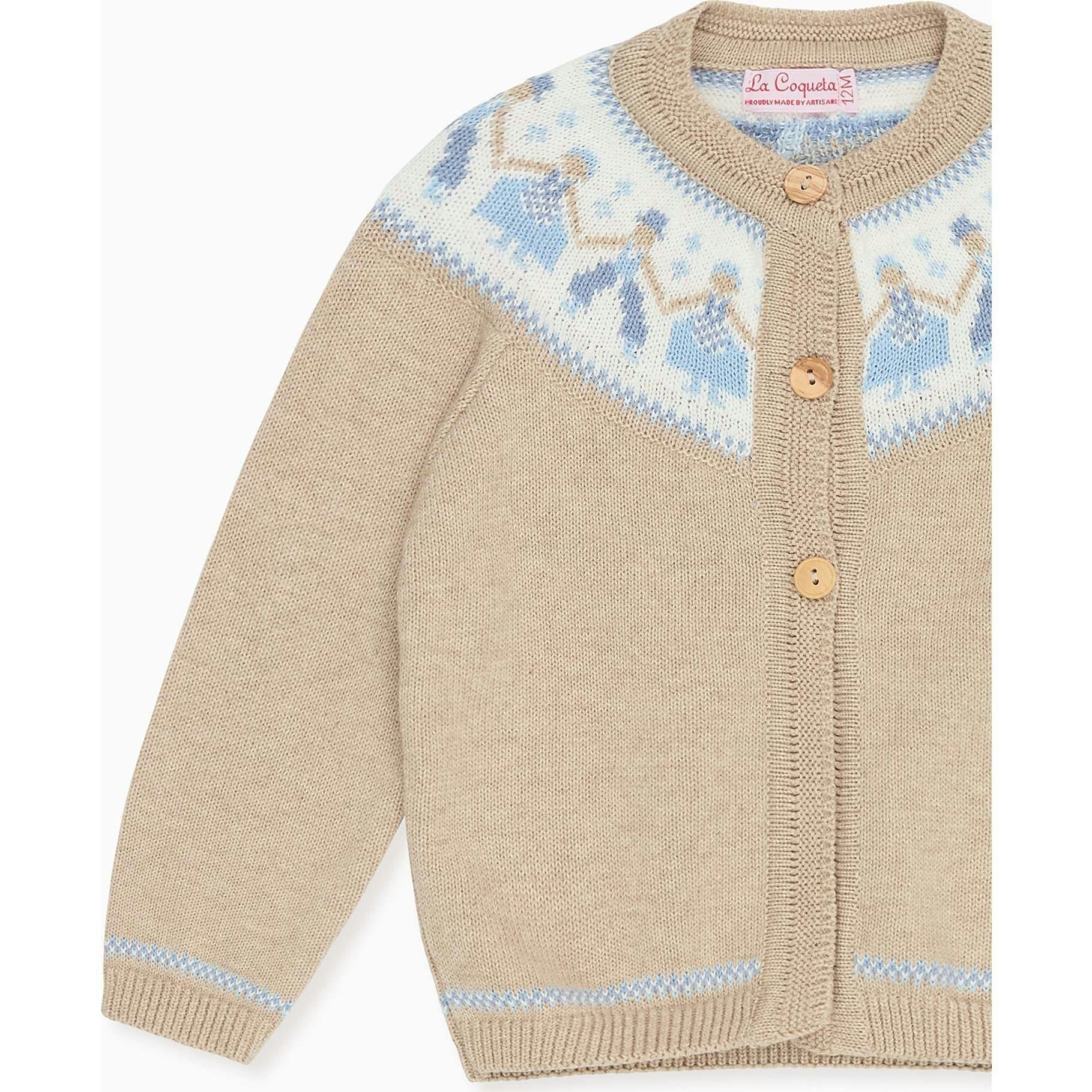 Oatmeal Aubrey Cotton Baby Cardigan