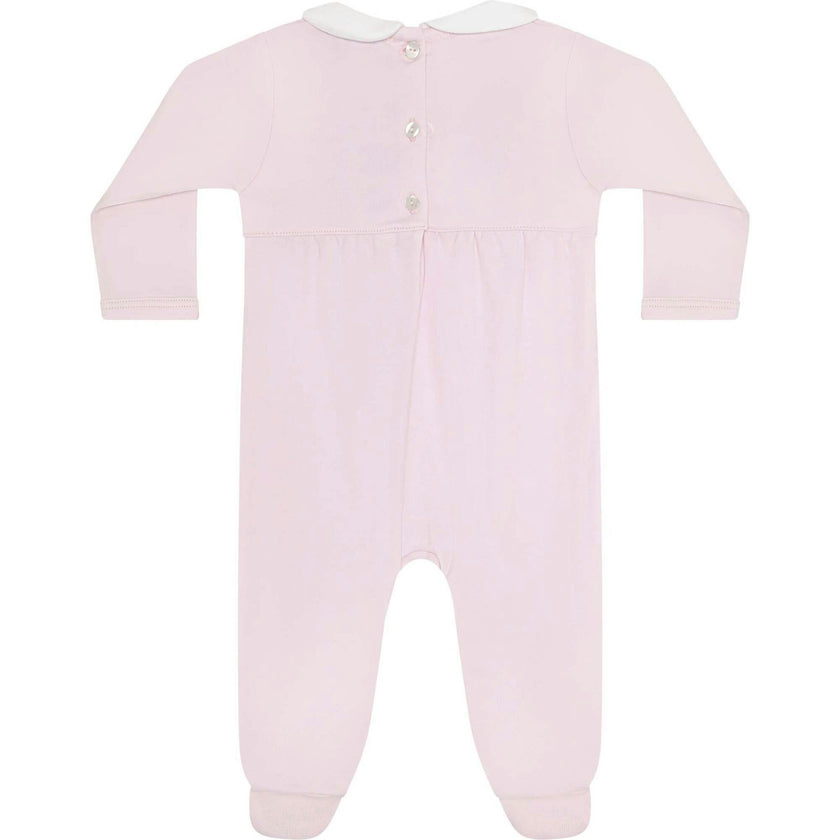 Pink Puppy Love Embroidery Footie