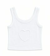 Harlow White Heart Cut Out Tank