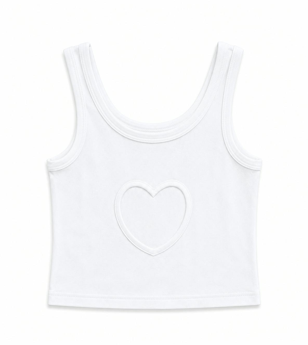 Harlow White Heart Cut Out Tank