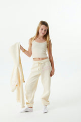 Jessie Winter White French Terry Jogger - Ma Cherie