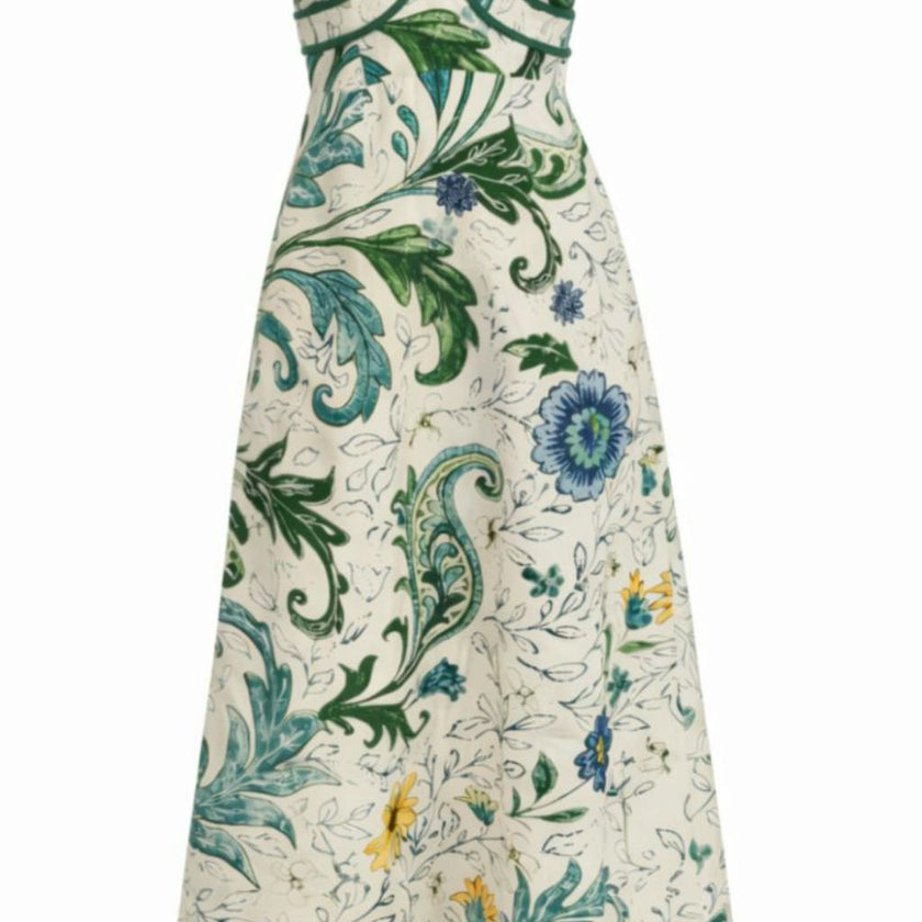 Hayden Multi Floral Daisy Strapless Midi Dress