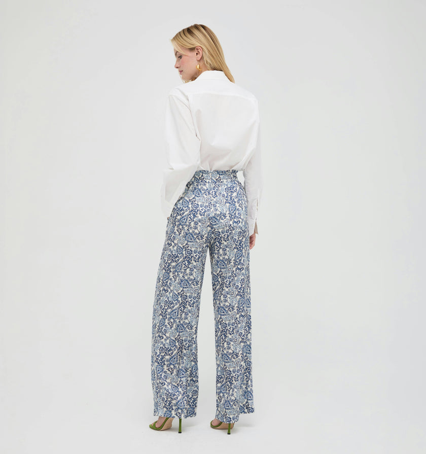The Maxime Pant -  Chedworth Paisley Blue