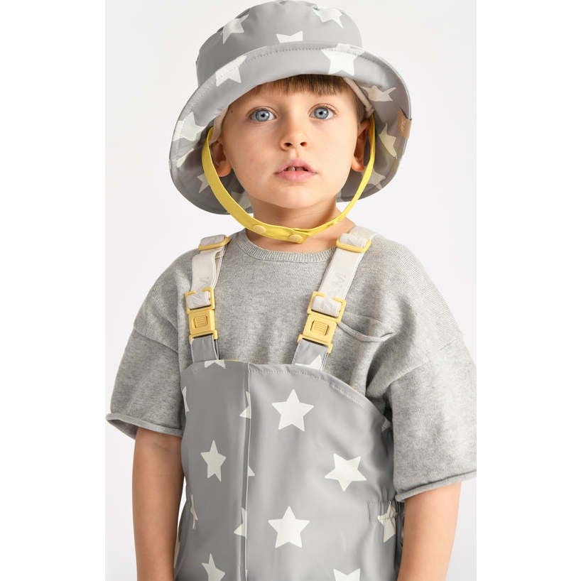 Stars Print Rain Suspender Pants