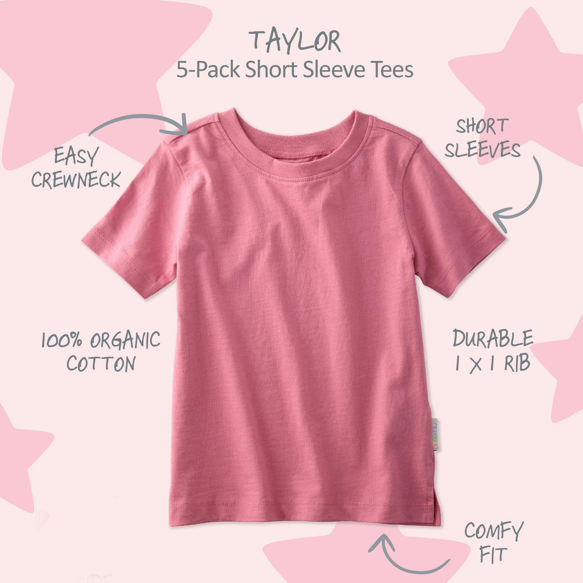 TAYLOR 5-Pack Toddler Short Sleeve T-Shirts