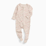 Zebra Sands Ribbed Clever Zip Baby Pajamas