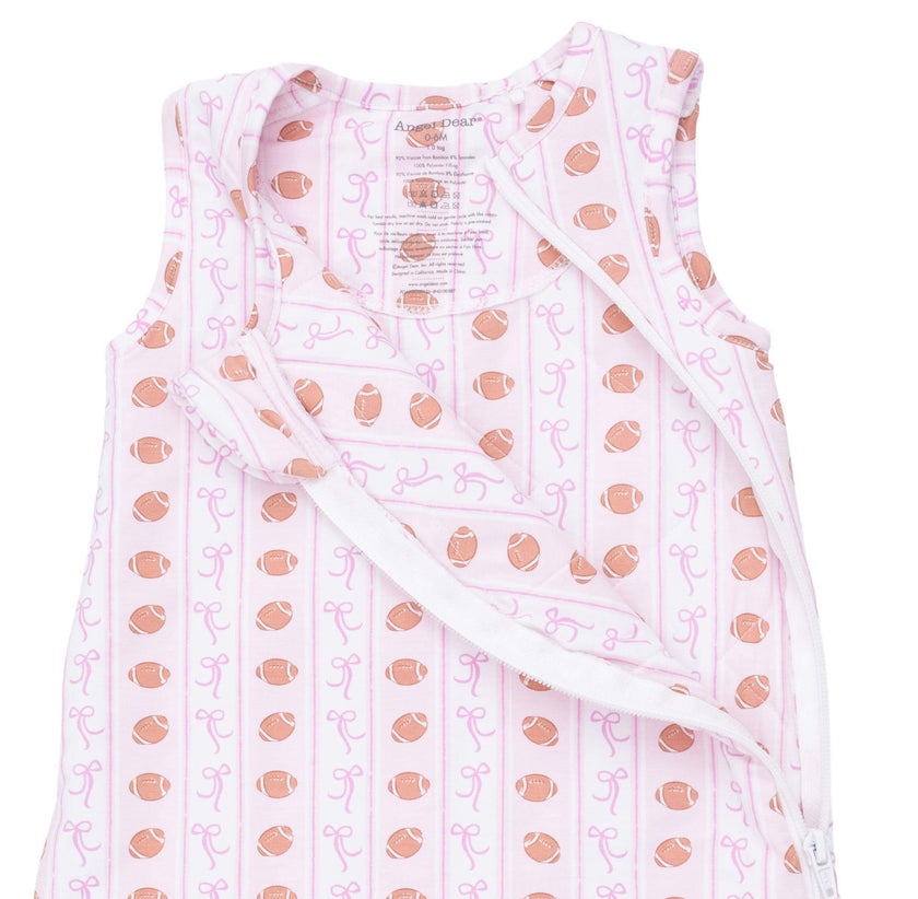 Football Bow Stripe - Sleep Bag