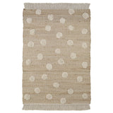 Nop Jute & Cotton Polka Dot Fringed Rectangular Rug