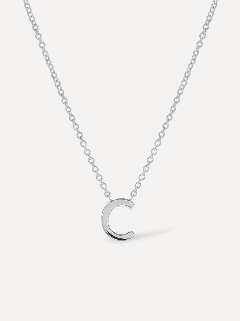 Silver Initial Necklace - Letter Necklace