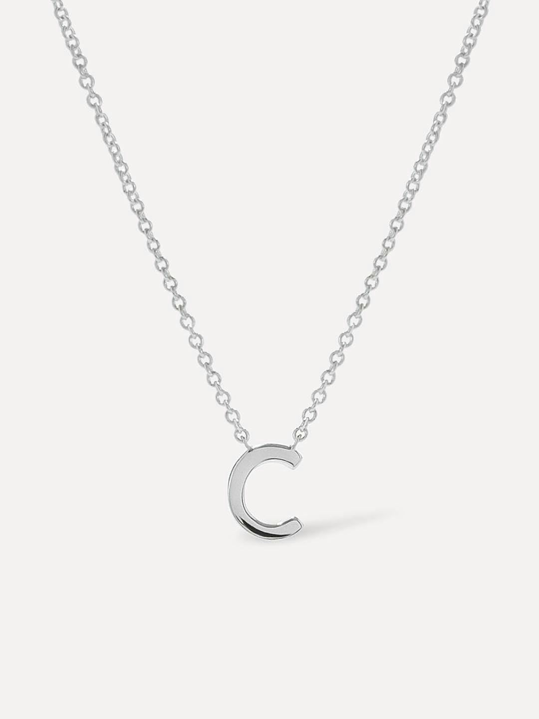 Silver Initial Necklace - Letter Necklace