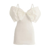 White Bachma Bow Mini Dress
