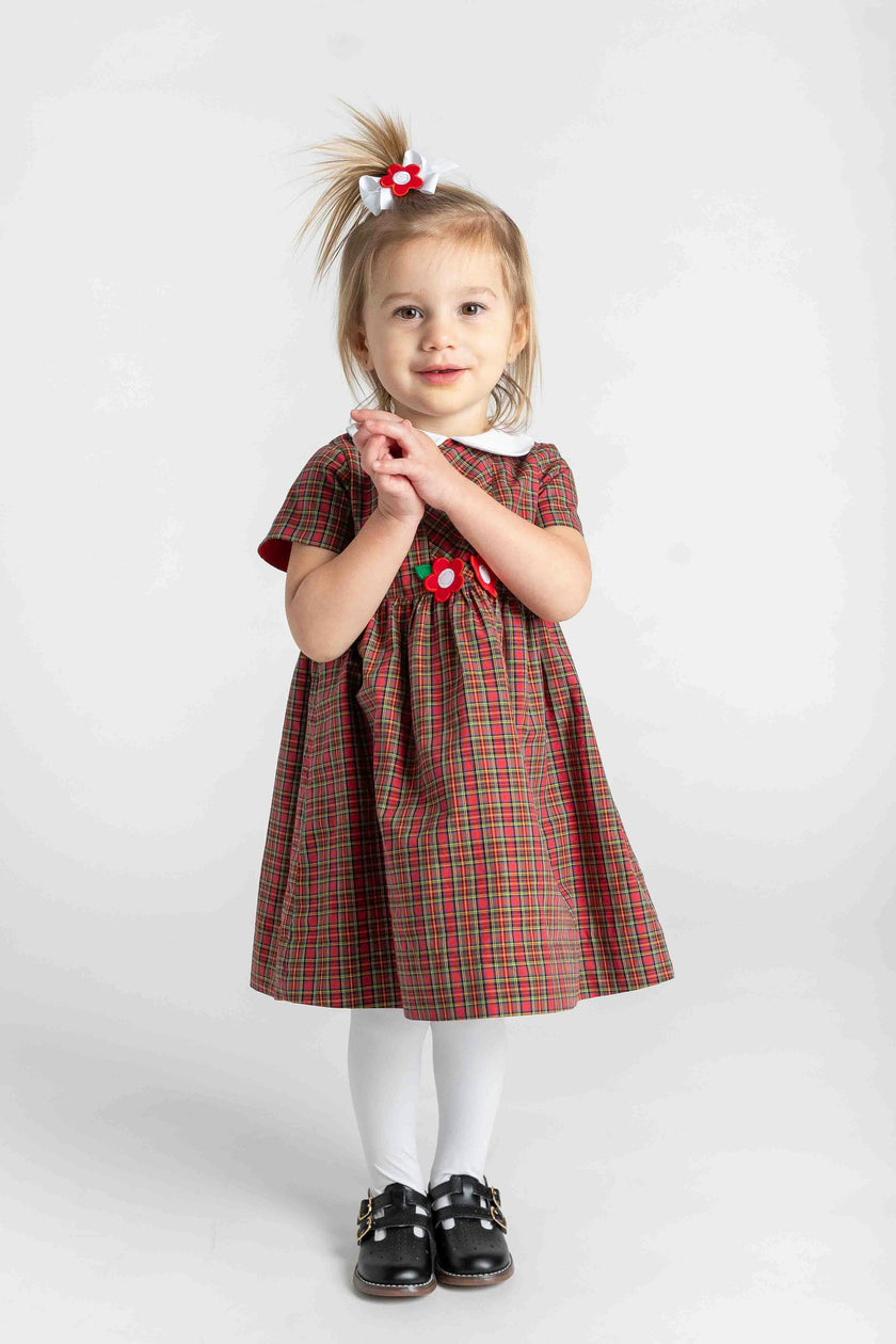 Plaid Dress With Flowers