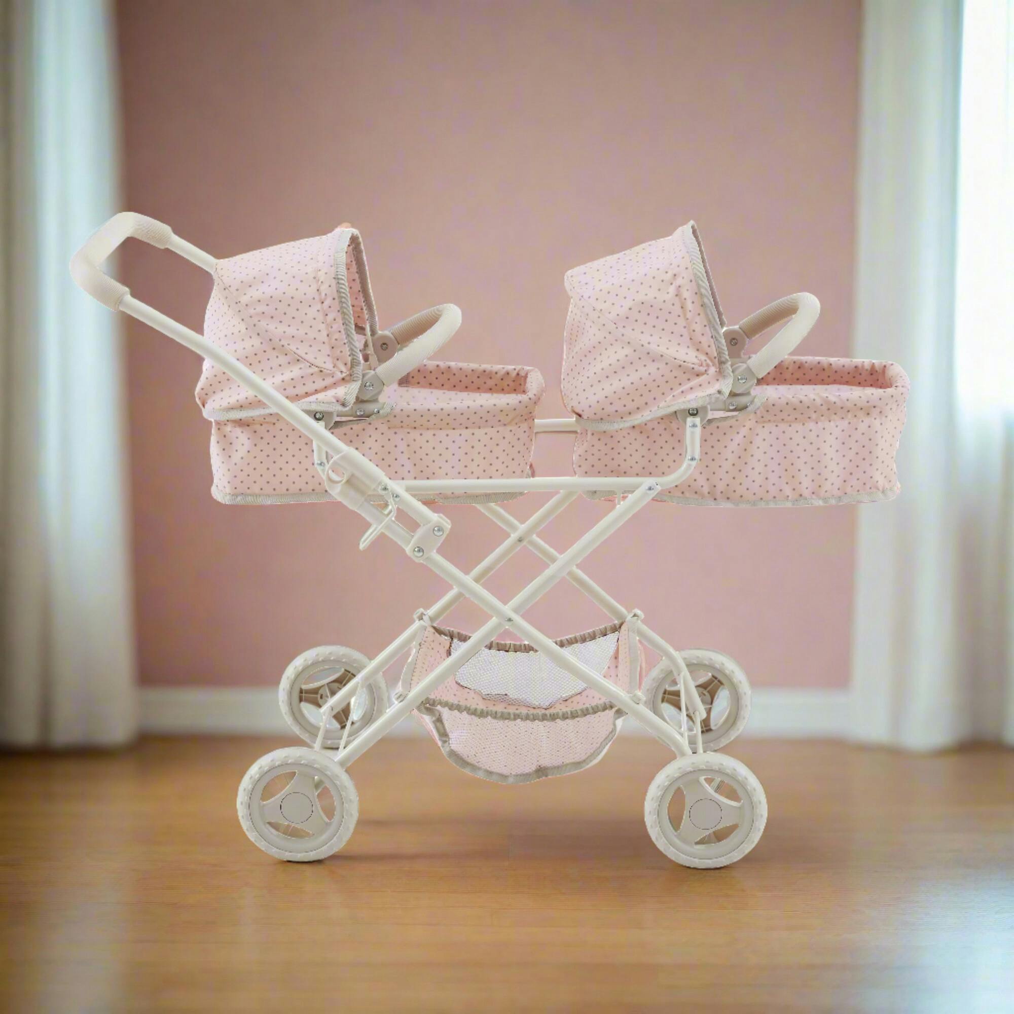 Olivia's Little World Doll Double Bassinet Stroller