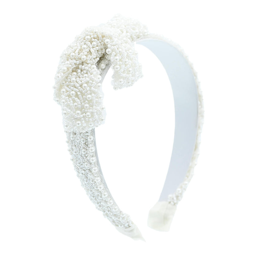 Beaded Pearl Bow Headband