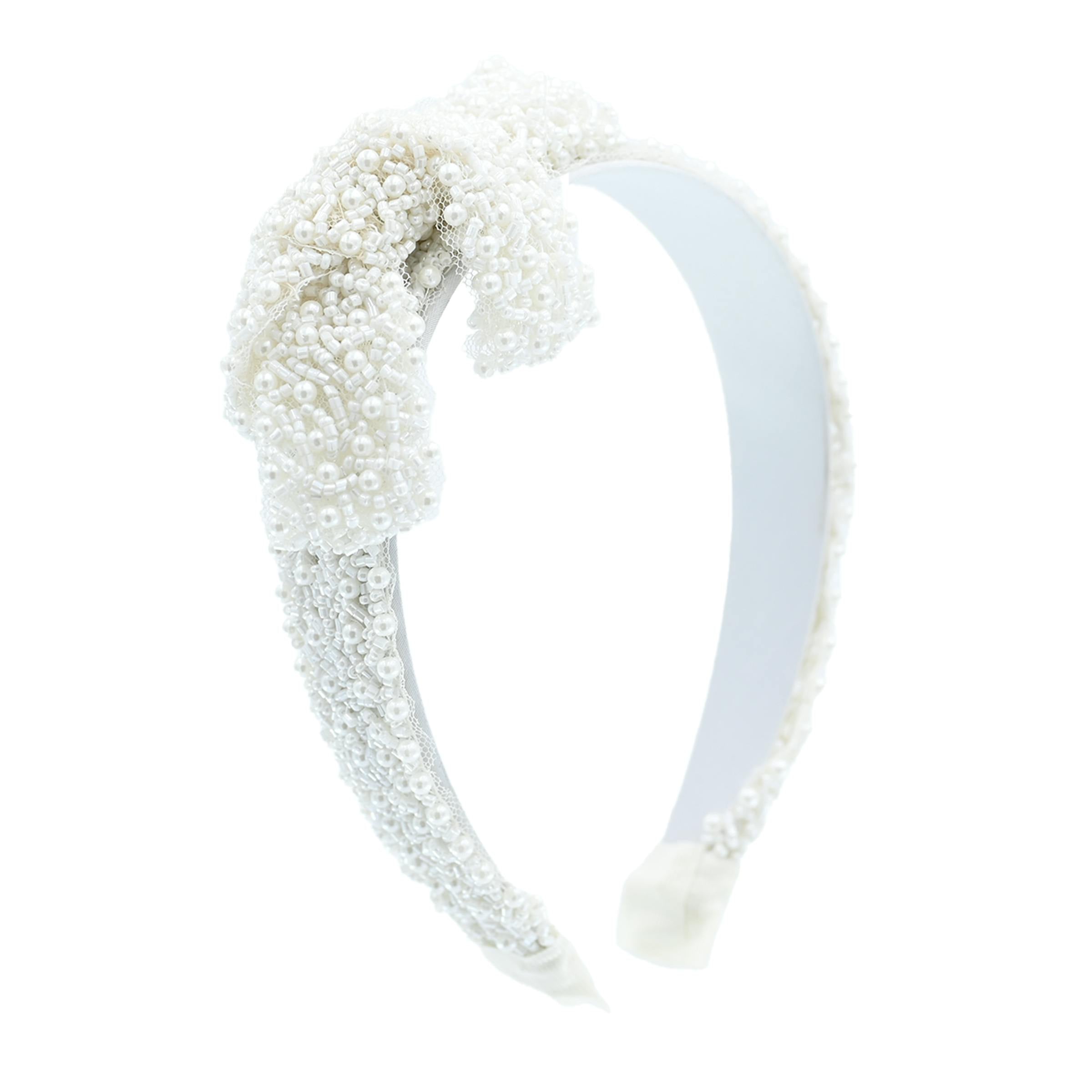 Beaded Pearl Bow Headband