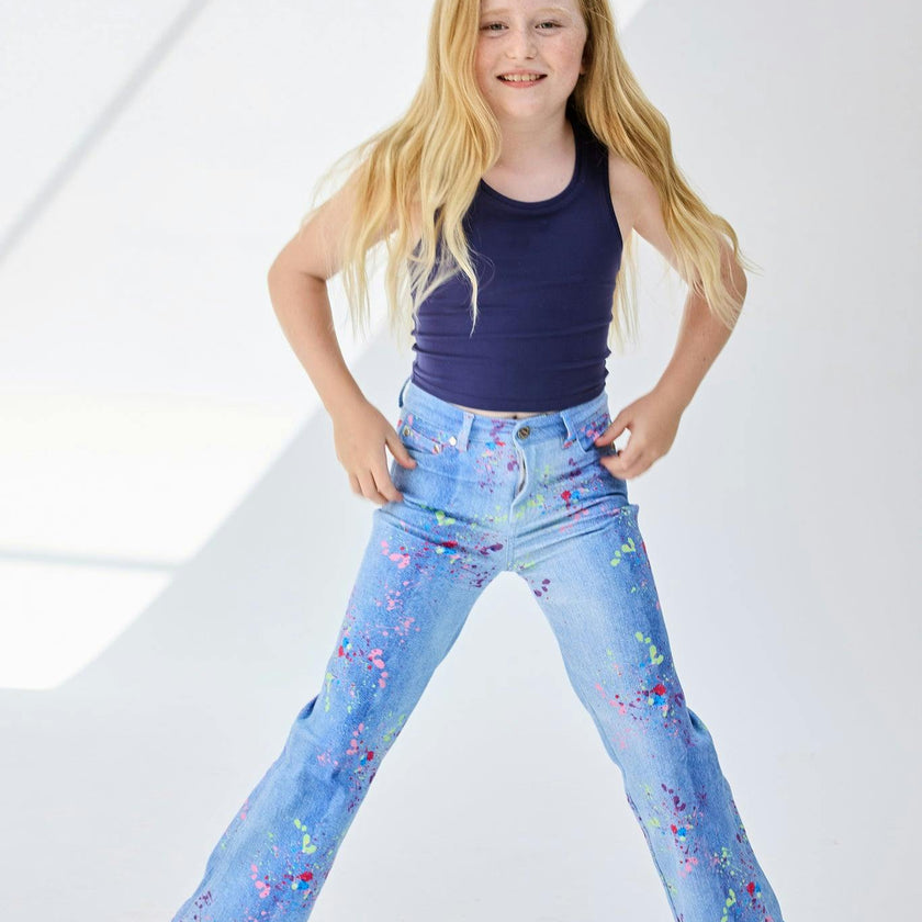 Girls Hi-Shine Mid Rise Slim Band Twill Pant