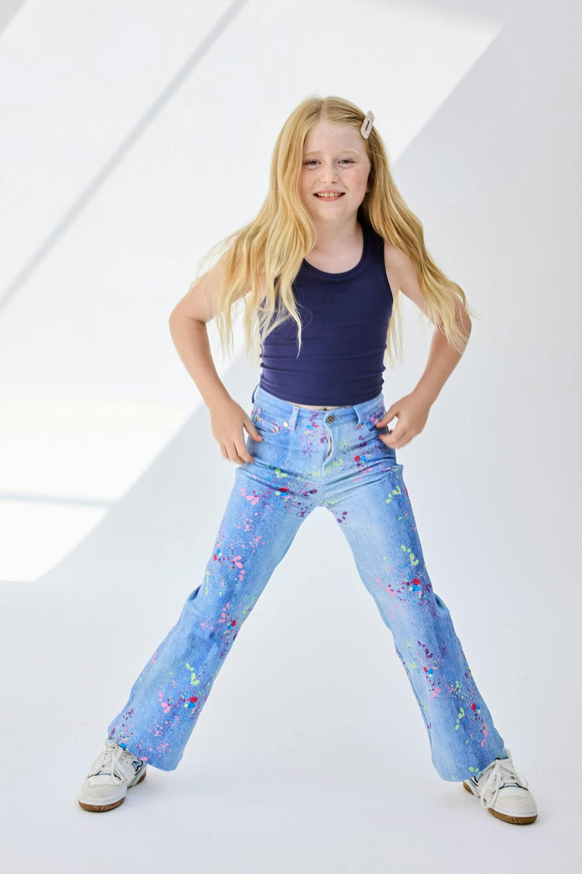 Girls Hi-Shine Mid Rise Slim Band Twill Pant