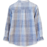 James Mandarin Collar Long Sleeve Check Shirt