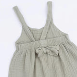 Solid Muslin Desert Green - Tie Back Romper