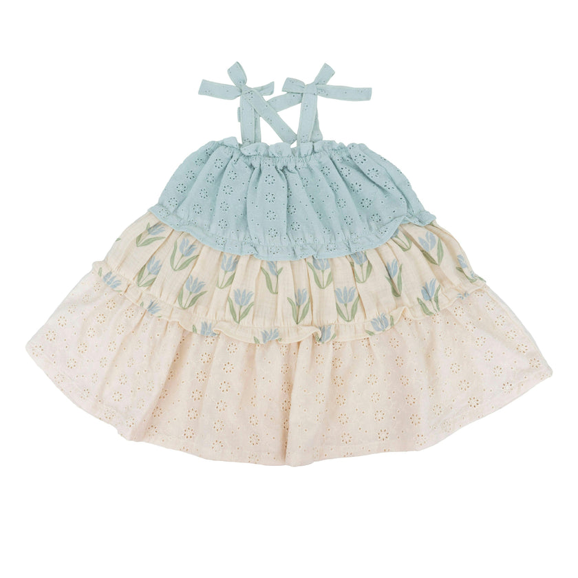 Amber Dress in Blue Tulip