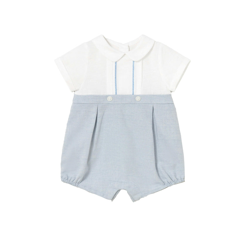 Light Blue Romper with Peter Pan Collar
