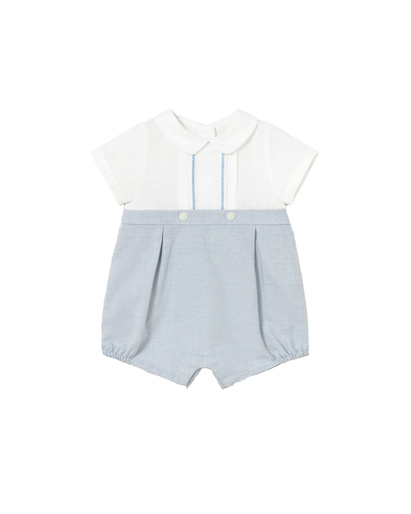 Light Blue Romper with Peter Pan Collar
