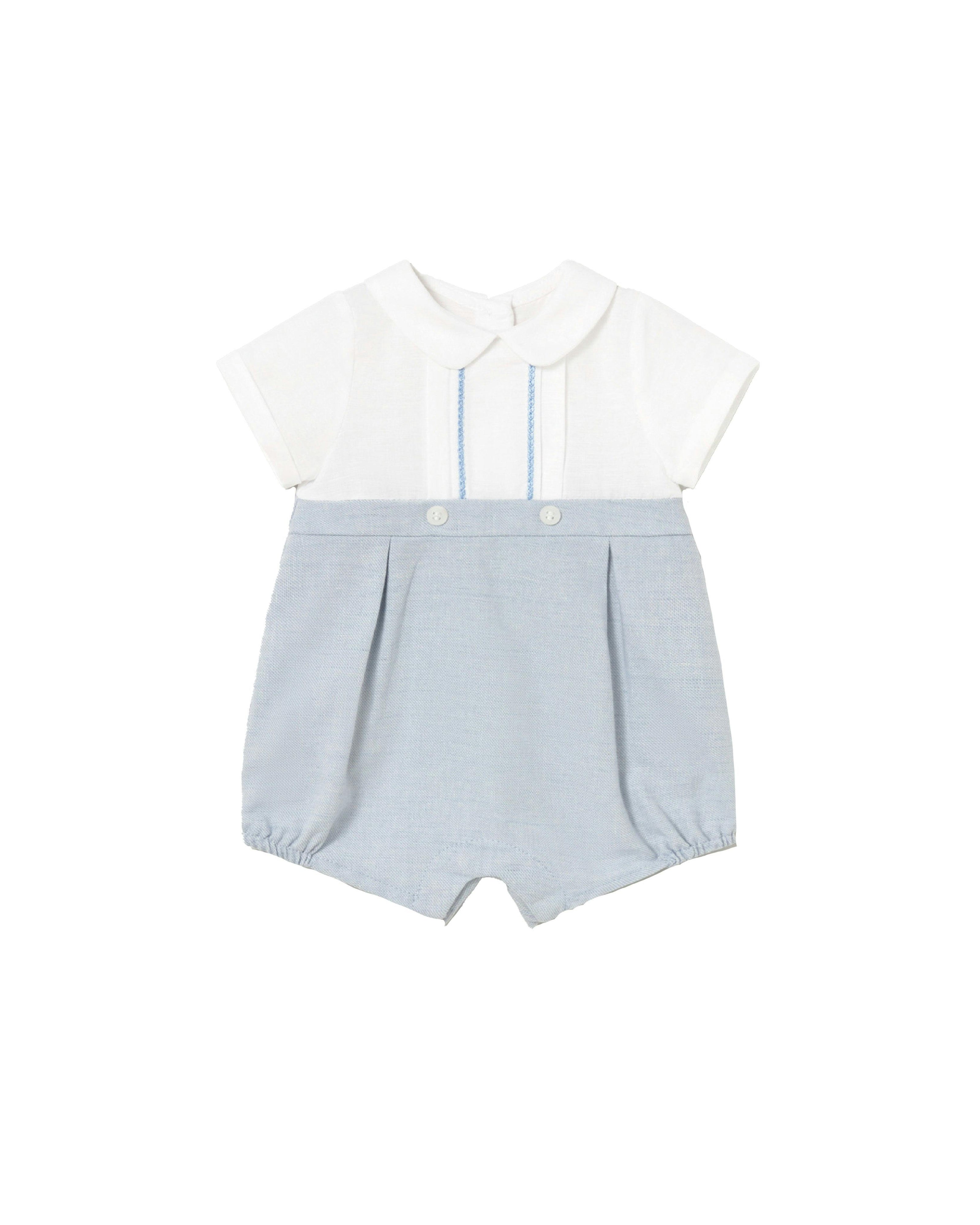 Light Blue Romper with Peter Pan Collar