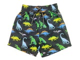 Kids Swim Board Shorts - Neon Dinos