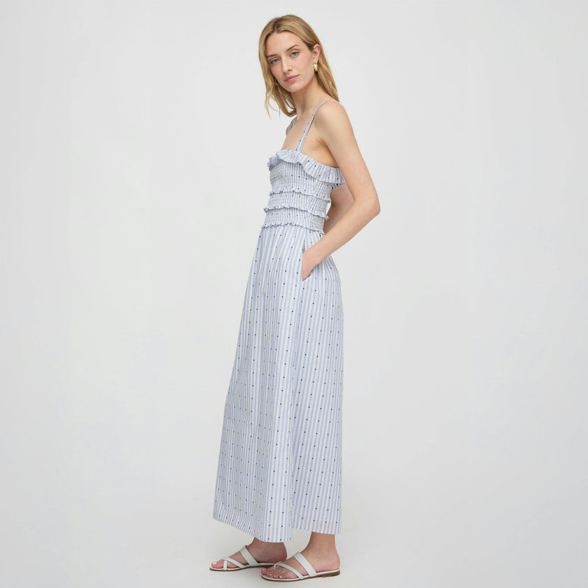 The Analise Nap Dress - Blue Swiss Dot