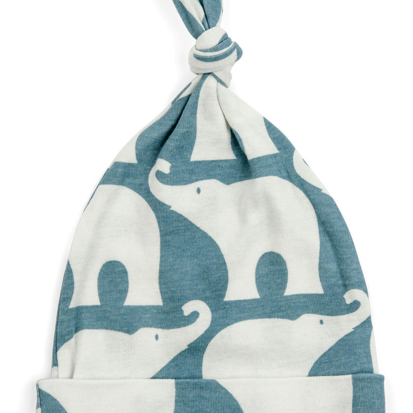 Blue Elephant Organic Knotted Hat