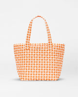Sunset Orange Gingham Medium Metro Tote Deluxe