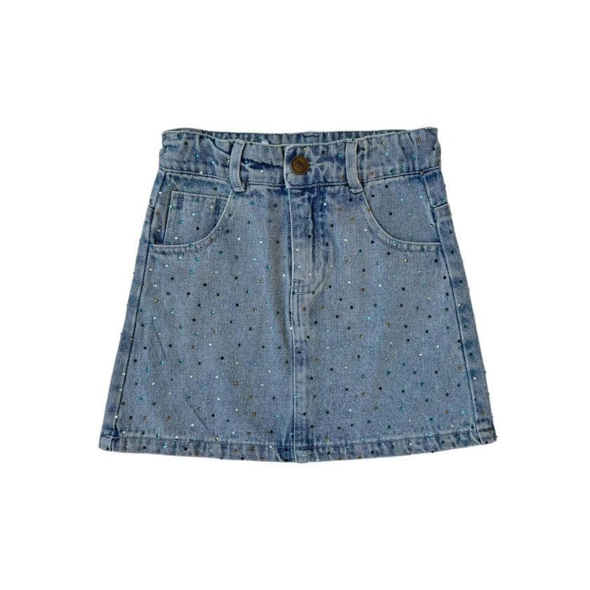 Rainbow Sparkle Denim Skirt