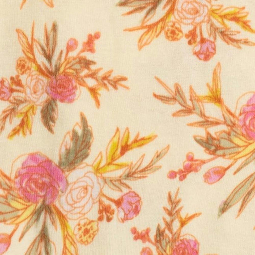 Vintage Floral Organic Cotton Three-Layer Kerchief Bib
