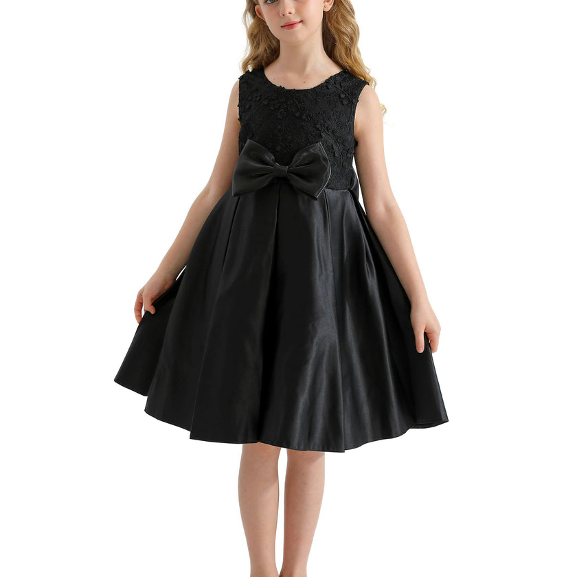 Black Hampton Double Bow Dress
