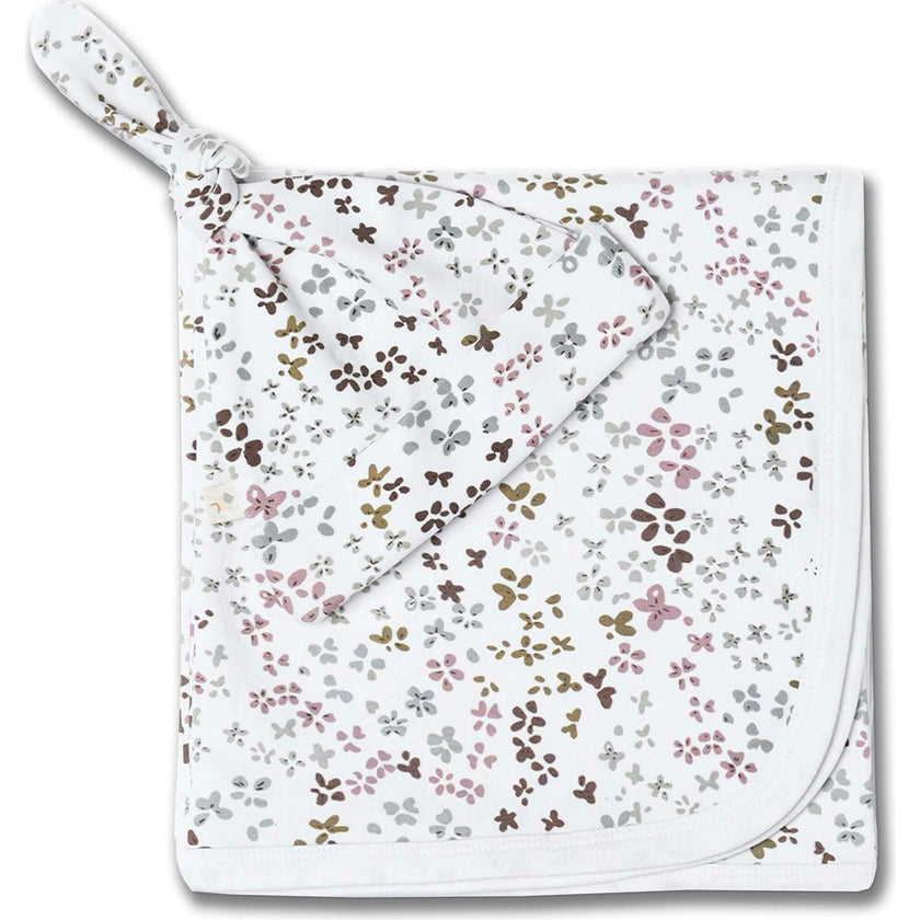 Organic Swaddle Blanket & Hat Set