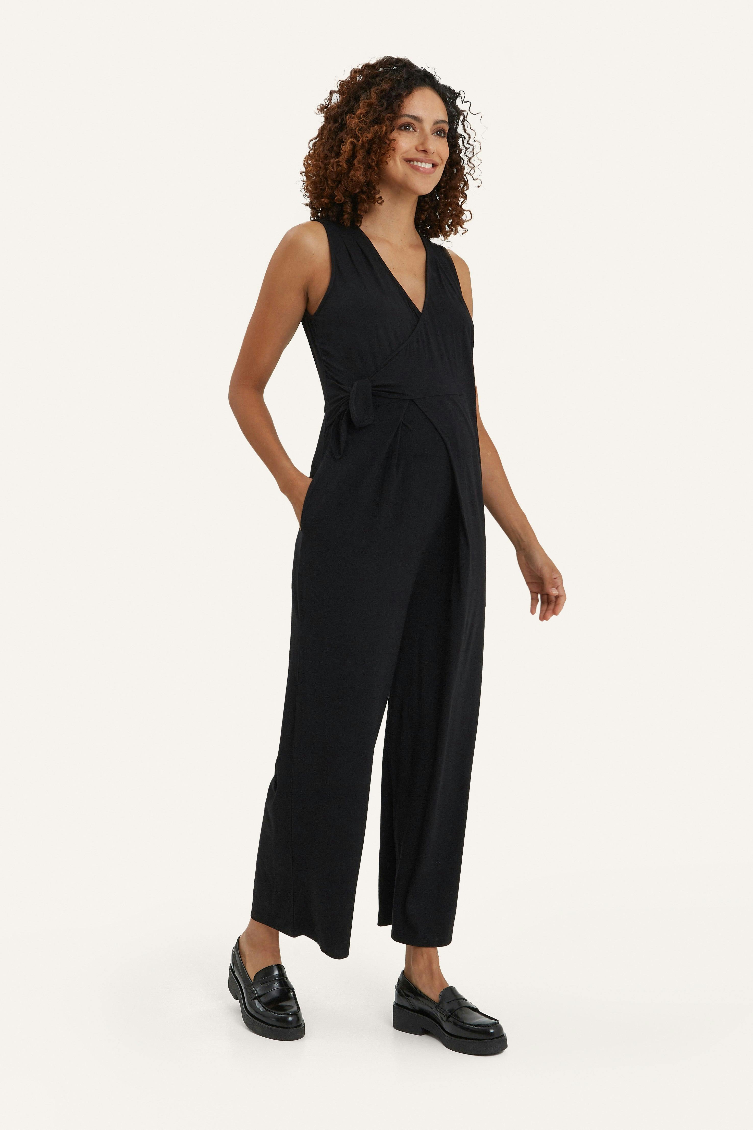 Women's Maternity Francesca Sleeveless Wrap-Tie Jumpsuit