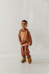 Boys Baggy Sweatpants in Rust