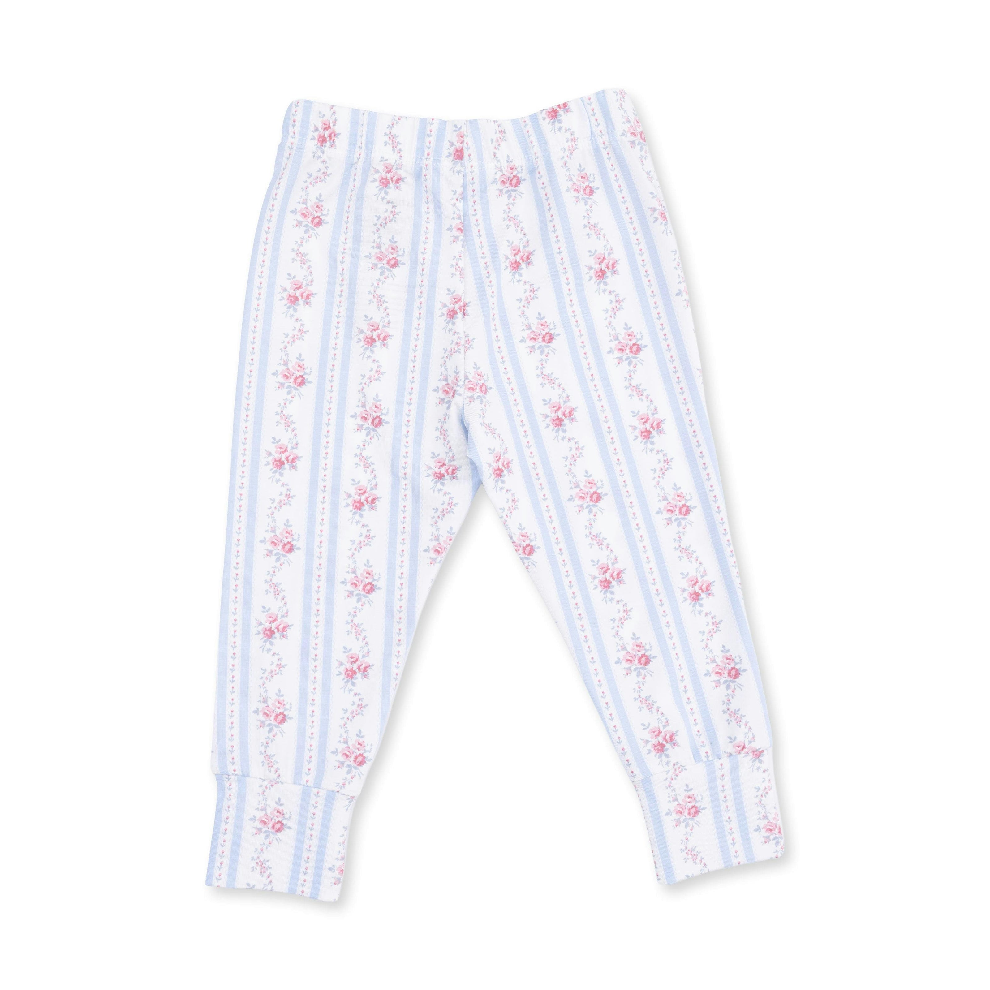 Anna Floral Stripe - Short Sleeve Loungewear Set