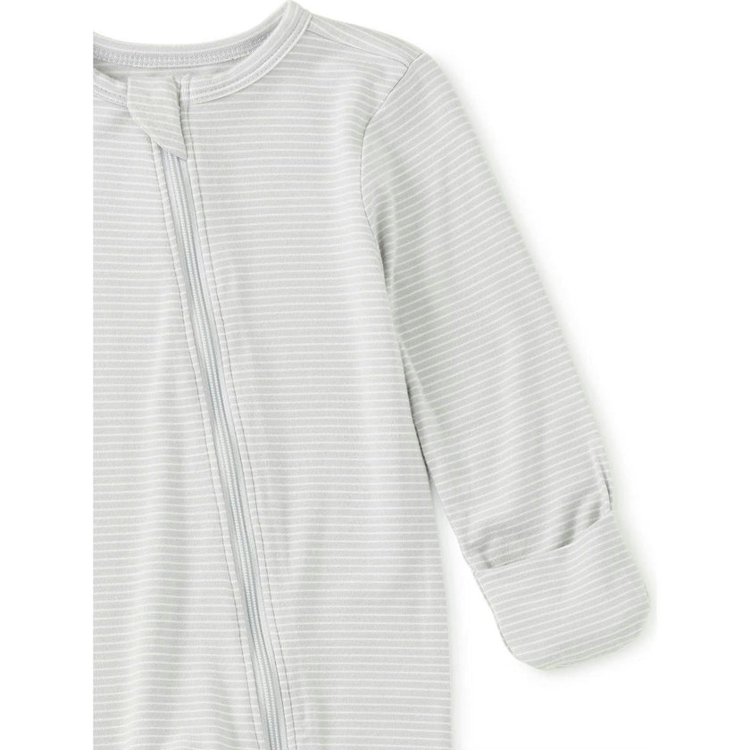 Footed Baby Romper, Grey