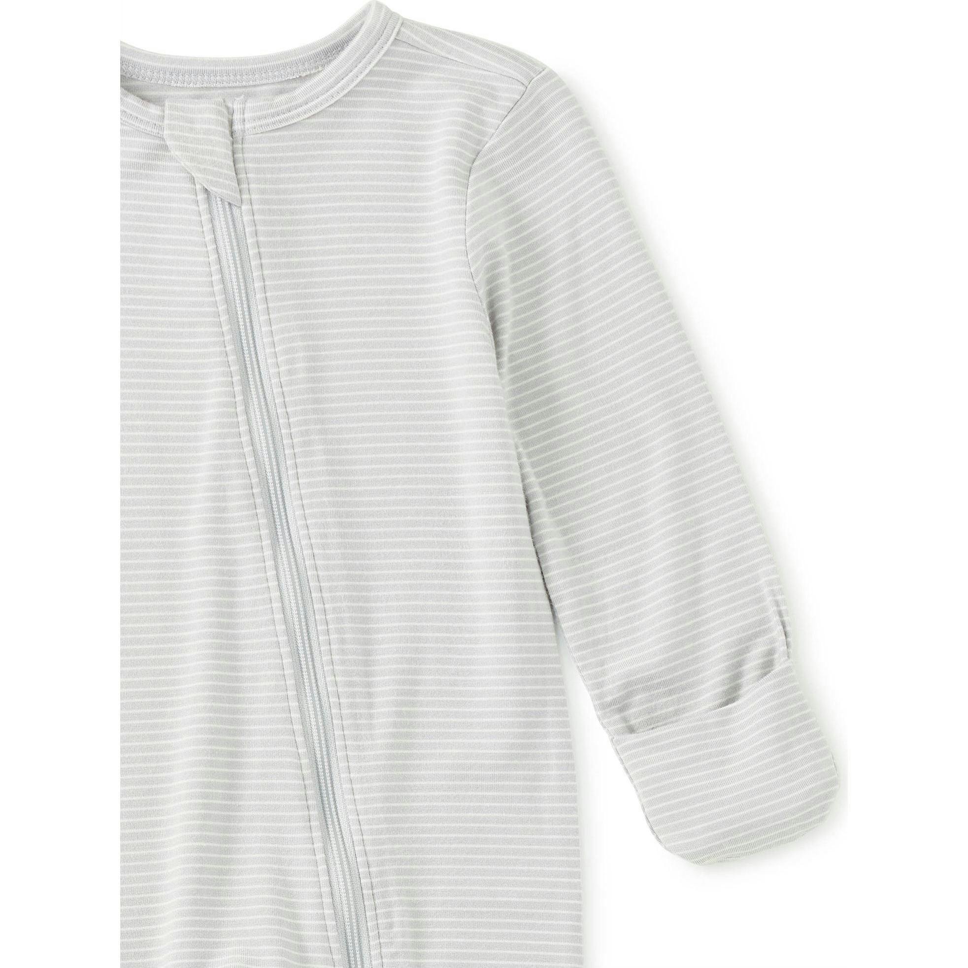 Footed Baby Romper, Grey