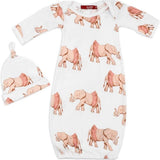 Tutu Bamboo Newborn Gown & Hat Set