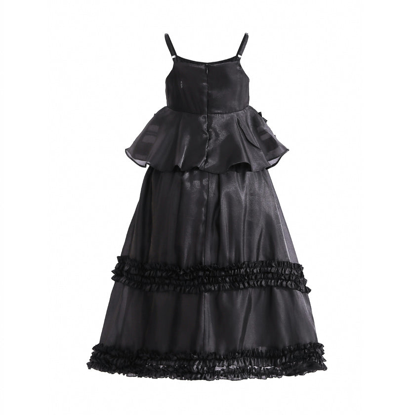 Black Calista Ruffle Skirt Set